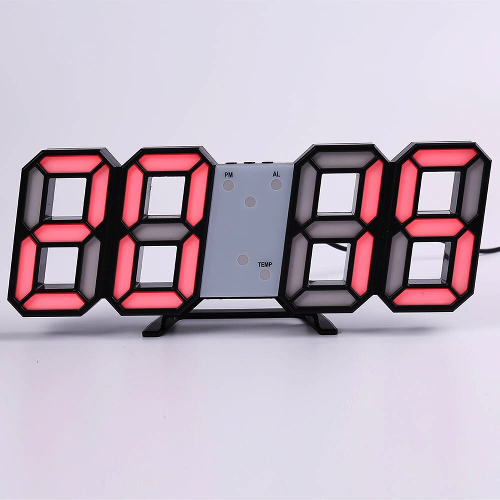 Wall Clock Watch Clock 3D Led Digital Modern Living Room Decor Table Alarm Nightlight Luminous Desktop
