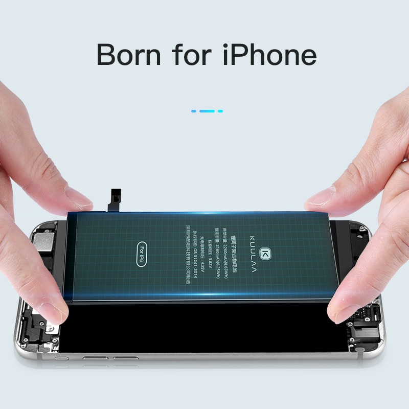 Bateria KUULAA dla iPhone 5S 6 6S 7 8 Plus X 6Plus 10 oryginalna Bateria o dużej pojemności wymiana Batterie dla iPhone6 iPhone7