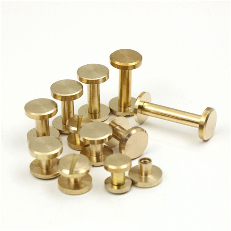 20Pcs plane/Arc Brass Screw Rivets DIY Luggage Leather Accessories Screw Stud Belt Nail Screw Buckle Album Binding Books spikes