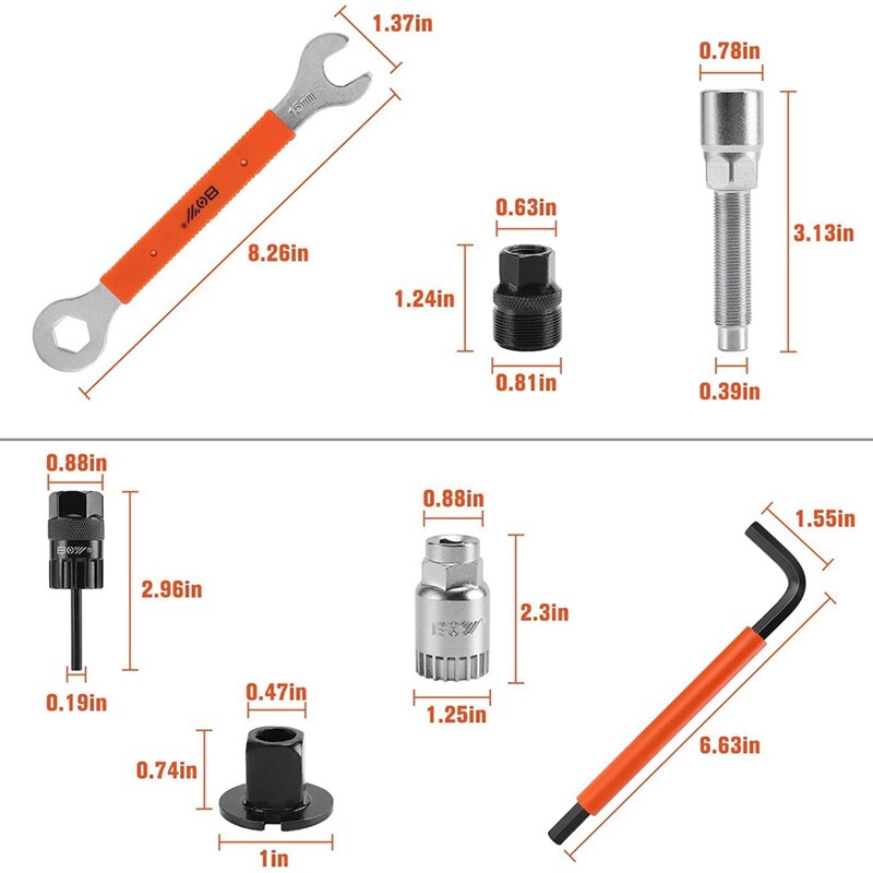BOY Bicycle Tool Kit - Crank Puller + Bottom Bracket Removal Tool + Flywheel Cassette Tool - 2 Pcs