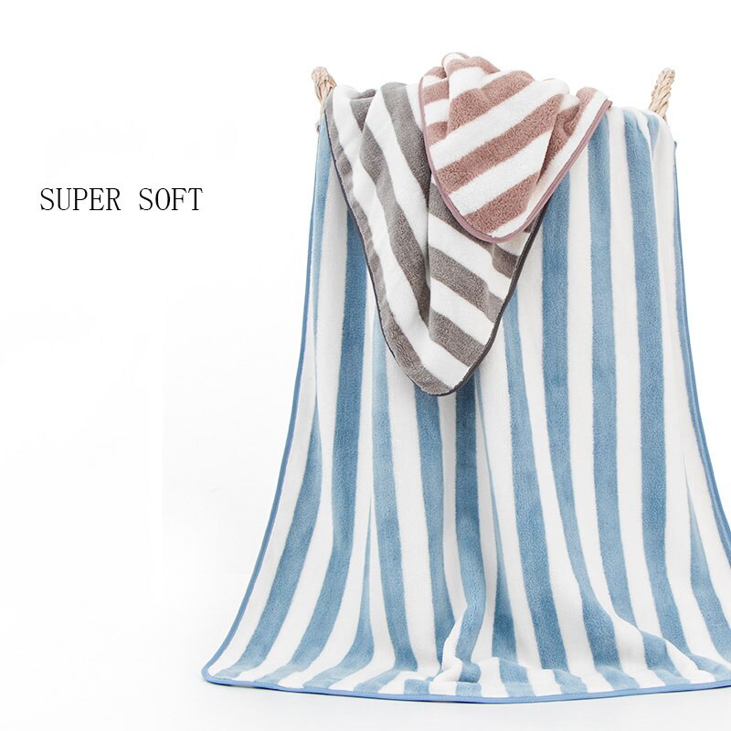 Super Absorbent Beach Towel Microfiber Home Hotel Striped Blue Luxury SPA Bathroom Body Bath Towel Face Towels for Kids Adults