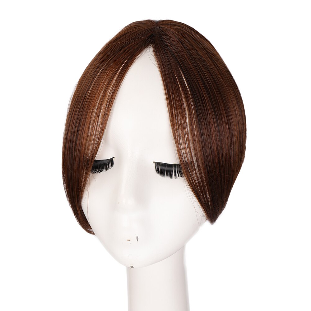 XUANGUANG Bansg hair middle part bangs Synthetic high temperature fiber bangs hair Black Borwn