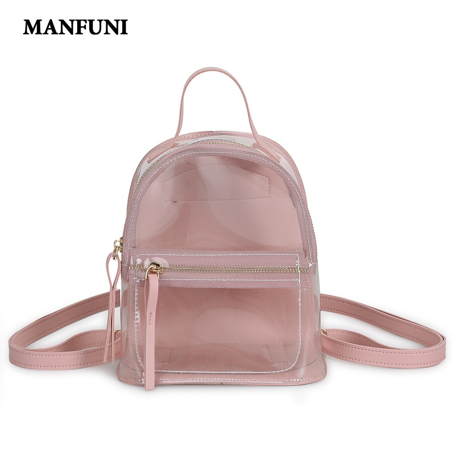 Transparent Backpack Women Female Backpack School Bag for Teenage Girl Casual Waterproof PVC Travel Bag Mochila