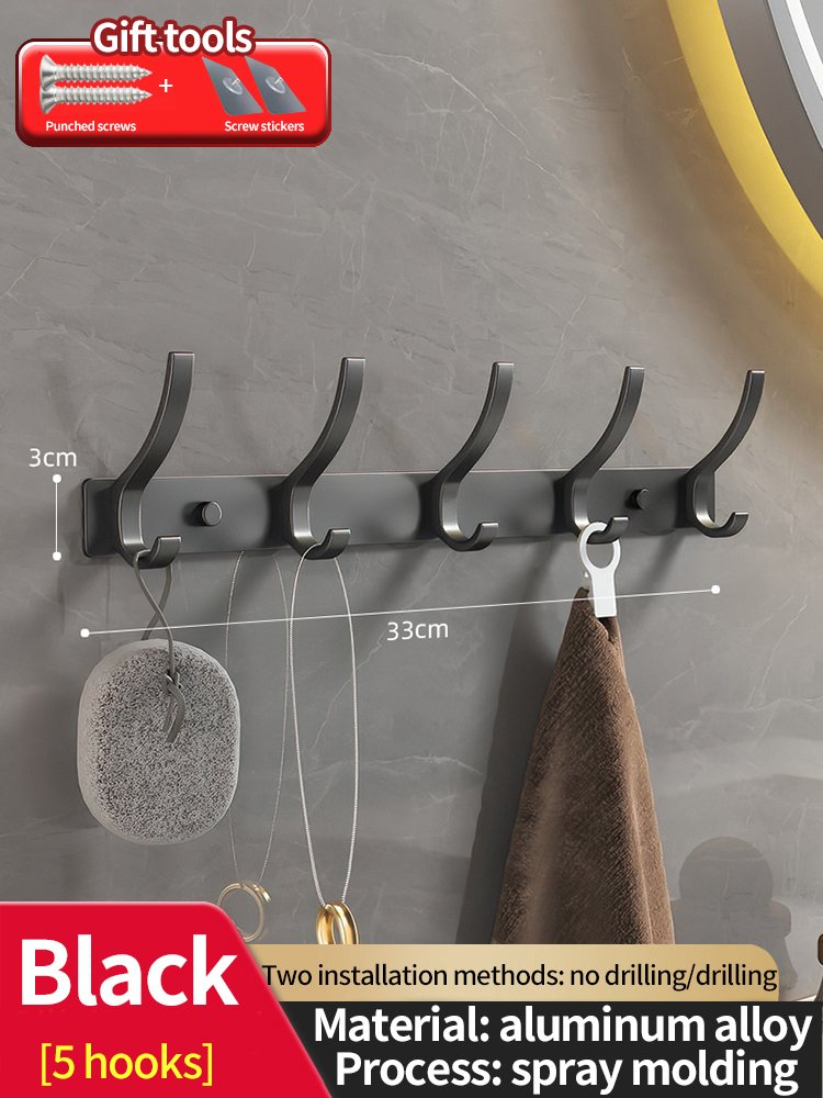 no drill Door Behind Hook Storage Wall Hanging Clothes Hanger Coat Hook Punch-free Hanger Bedroom Organizer Storage Kitchen Acce: Red