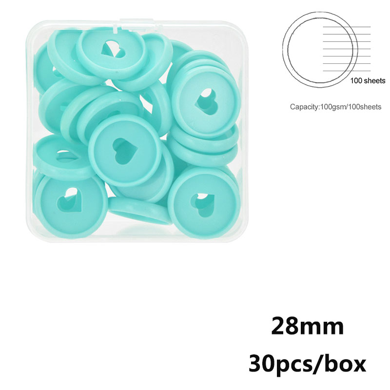 28mm A5 A6 Discbound Notebook Planner Discs Binding Ring Macaron Heart-shaped Mushroom Hole Disc Bound Discs Binding Supplies: Macaron Blue 28mm