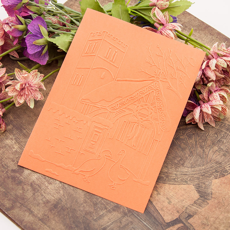 House Casttle Tree EMBOSSING FOLDER for Card Making Supplies Scrapbooking Paper Crafting Stamps Dies Stencils Embosser Template