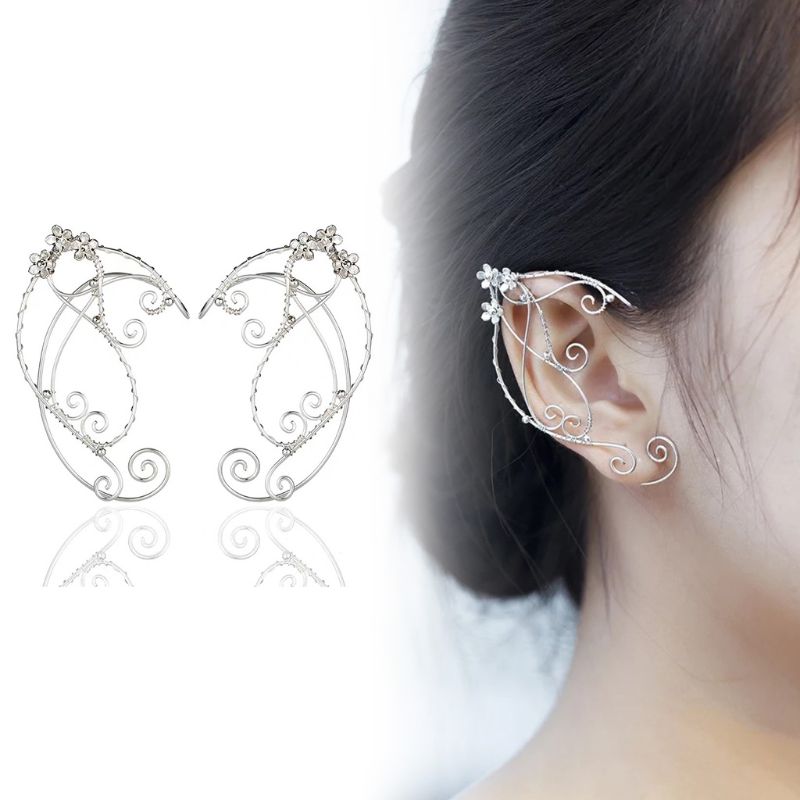 Elf Oor Manchetten Clip-On Oorbellen Filigraan Fee Wrap Earring Elven Cosplay Kostuum