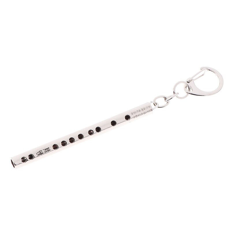 Mini Pocket Muziekinstrument Sleutelhanger Cosplay Prop Accessoires Fluit Sleutelhanger Sleutelhanger Hanger: silver