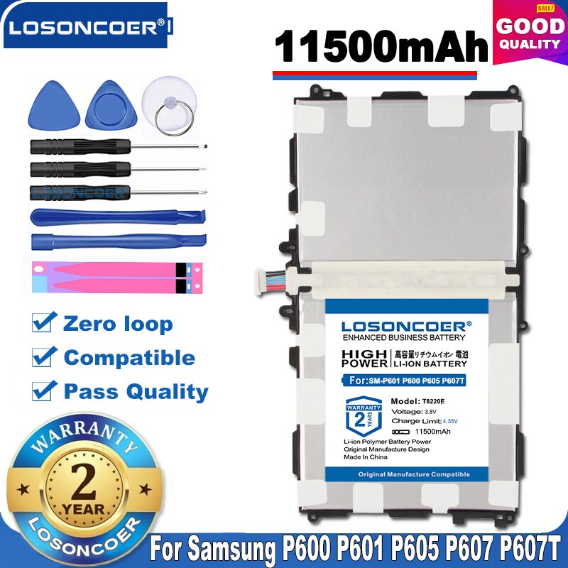 LOSONCOER T8220E Battery - 11500mAh Replacement for Samsung Galaxy Note 10.1 Tab Pro P600 P601 P605 SM-P607 SM-T520 SM-T525