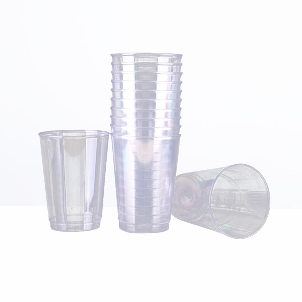 30 stücke Einweg Tassen transparent Verdicken Trinken Tasse Geschirr Partei Liefert für Cafe Bar Restaurant (200ML Gerade