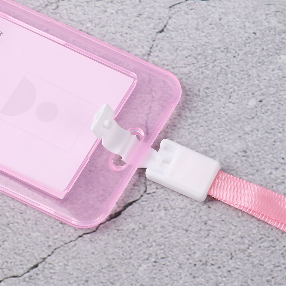 Plastic Naam Id Holder Dubbelzijdig Transparante Bank Bus Credit Protector Cover Student Card Opslag Accessoires