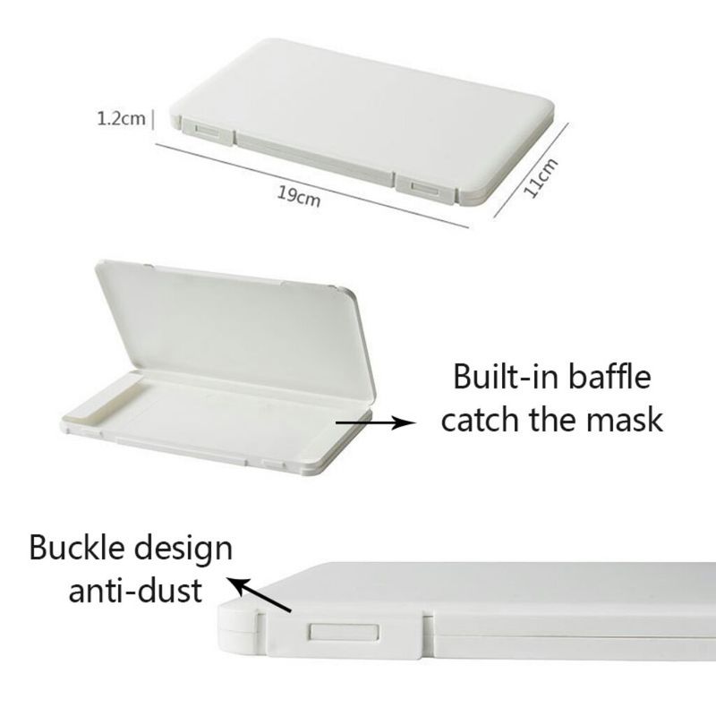 1Pcs Portable Face Mask Plastic Box Storage Box Convenient Carry Storage Case Face Shield Holder Travel Container Organizer