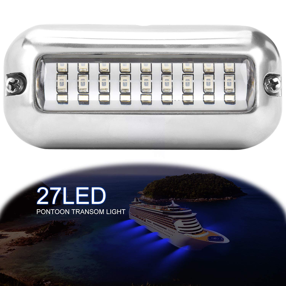 Båtlampa 12v 27 led lockbete natt fiskesökarlampa ljus shads fiske led båtfiske djupt under vattnet  ip68 50w ljus