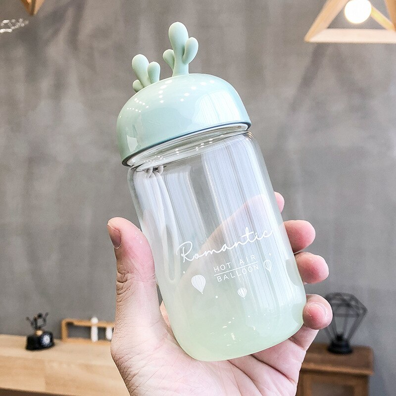 Gradient hjorthorn 300ml söta vattenkopp barns resande vattenkopp färgglada flickor