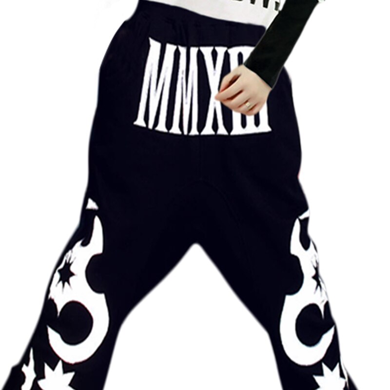 Oefenbroek ds performance kleding jazz dans hiphop heren en dames broek hiphop broeken: Zwart / S