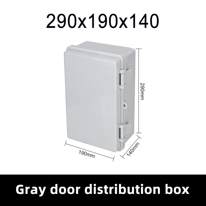 HS7 IP66 Outdoor Surface Mounted Transparent Electrical Base Junction Box Tower Buckle ABS Plastic Waterproof Distribution Box: 290x190x140-G