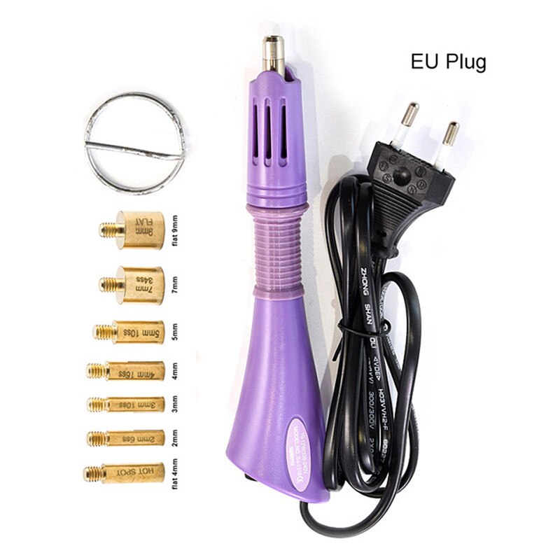 Stekkers Met Eu/Ons Specificaties Stekkers Iron-On Wand Soldeerbout Staven -Boren Applicators 7 Tips fixing Tool Kits: EU Plug purple