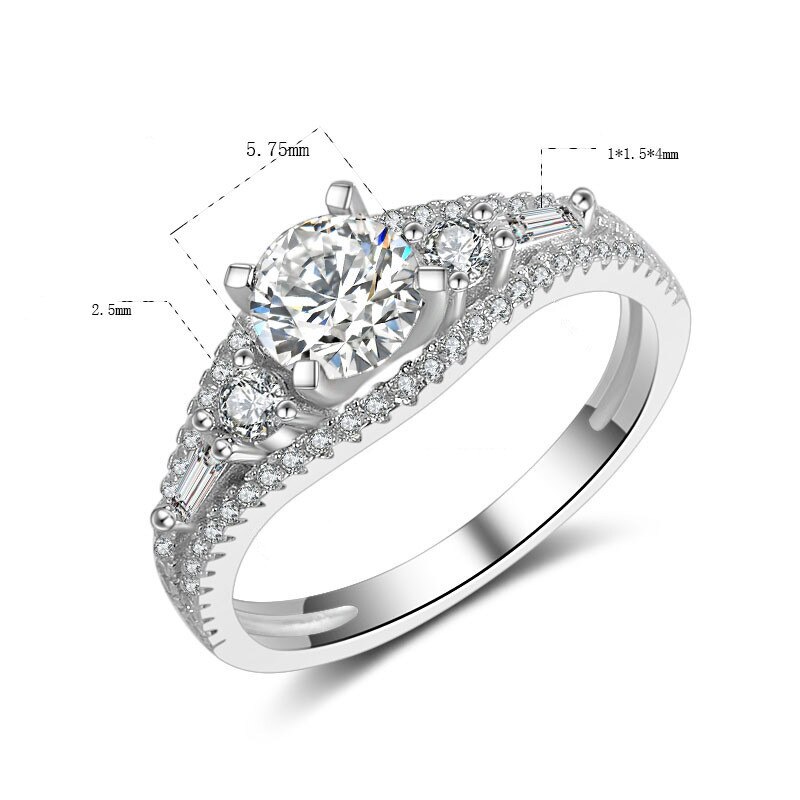 CC Hyperbole Vintage Rings For Women Wedding Engagement Bride Sterling 925 Silver Jewelry Ring Party CC831