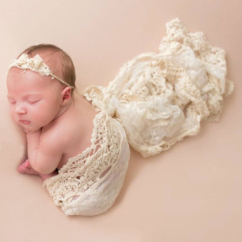 Puntelli fotografia neonato coperta fotografia bambino sfondo pizzo avvolgere fasce accessori per Studio fotografico