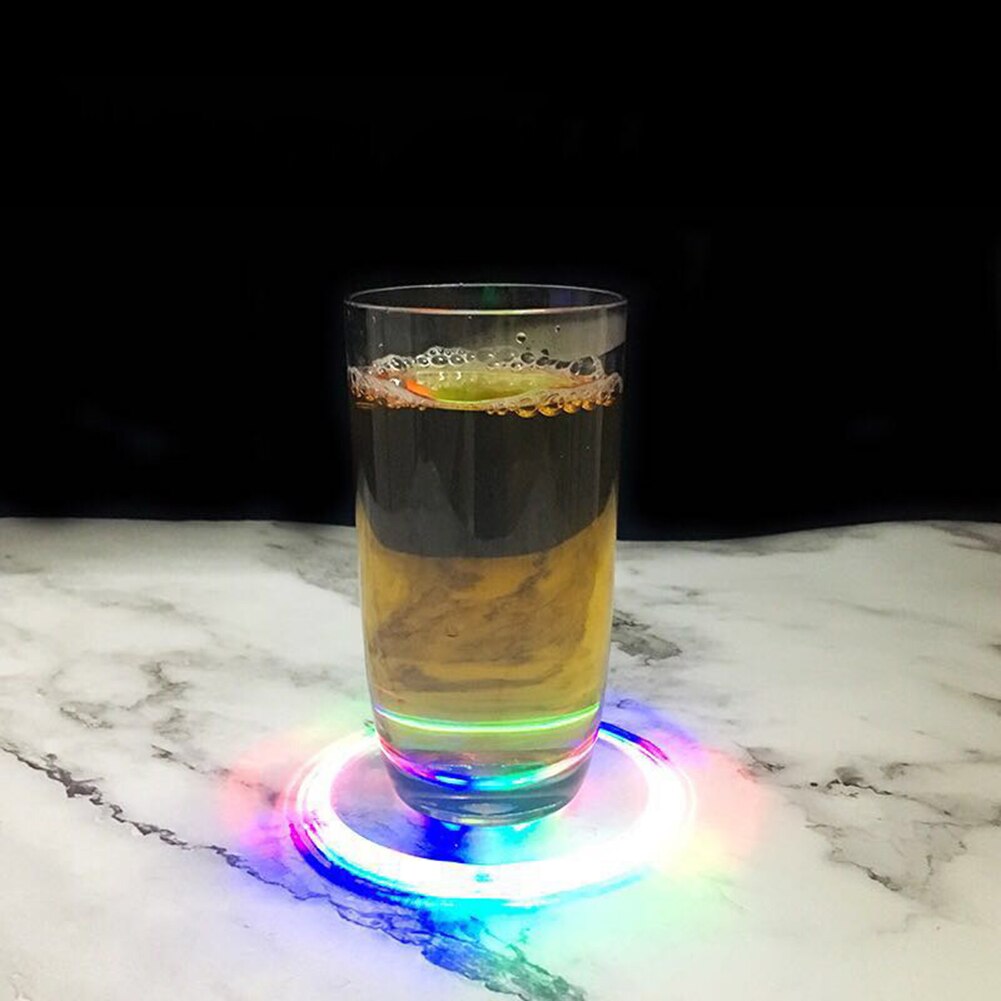 LED Coaster Cup Holder Mug Stand Acrylic Bar Cocktail Lighting Mat Kitchen Accessories For Home Bar Party