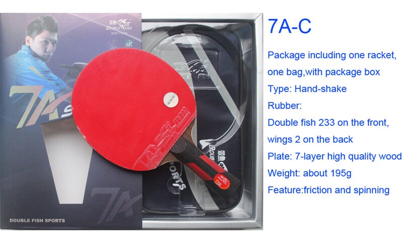 Original doppel fisch 8A-C 7A-C tischtennis schläger. 8 STERNE. Fertig produkt tischtennis schläger: 7A C lang handhaben