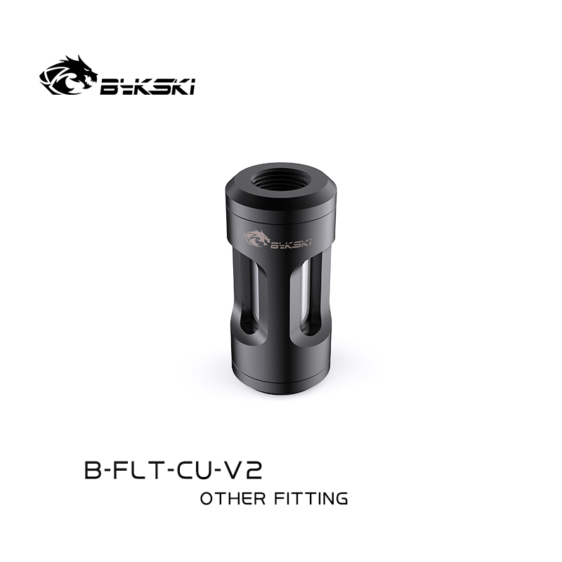 Bykski Dubbel G1/4 Metaal + Acryl Filter Watersysteem Speciaal Dubbel Spiraalpatroon Messing Connector Computerfitting B-FIL-PA-V2