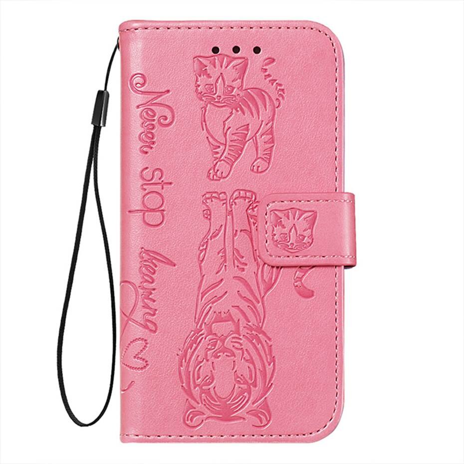 3D Cat & Tiger Leather Flip Case For Xiaomi Redmi Note 7 Phone Case For Xiaomi Redmi 7A K20 Pro Wallet Cover Fundas Capa: Redmi K20 / Pink