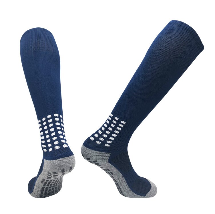 Mænd kvinder sokker knæhøje lange strømper skridsikre strømper kompression cirkulation basketball sokker voksne: Flåde