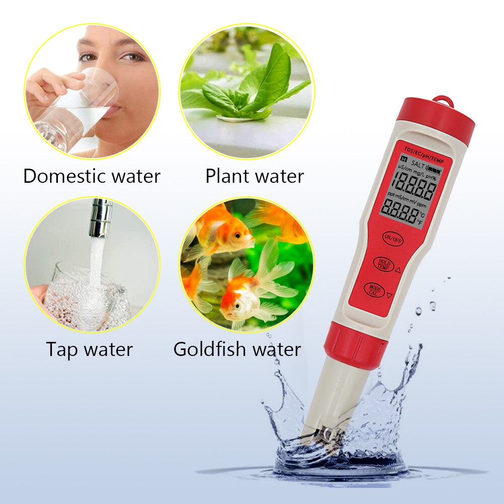 4 in 1 PH/EC/TDS Temperature Meter PH Tester Digit... – Grandado