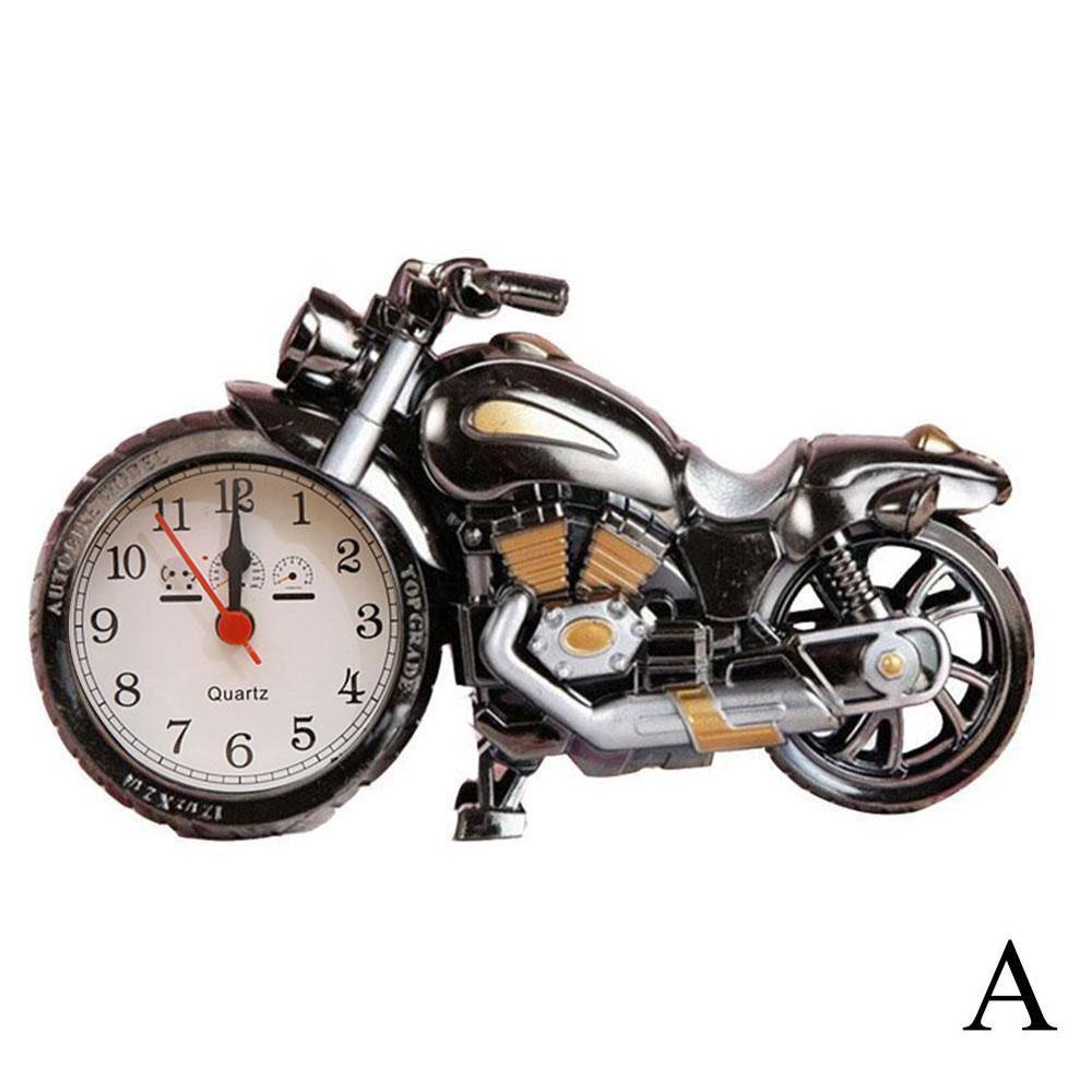 Motorcycle Motorbike Pattern Alarm Clock Desk Clock Home Birthday Cool Clock (Wheel Type was Randomly): A