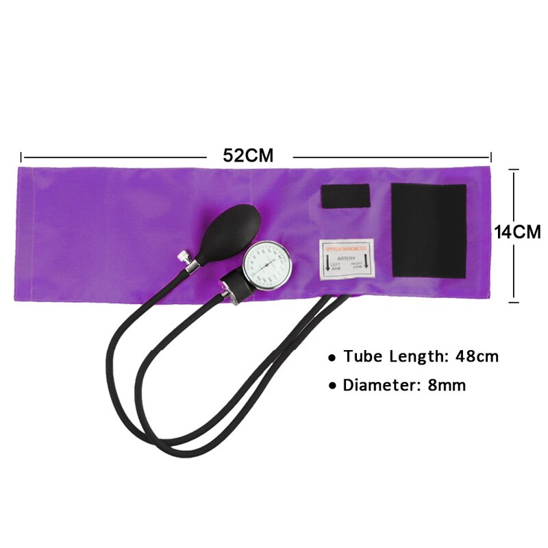 Adult Manual Blood Pressure Monitor BP Cuff Upper Arm Aneroid Sphygmomanometer Tonometer with Pressure Gauge