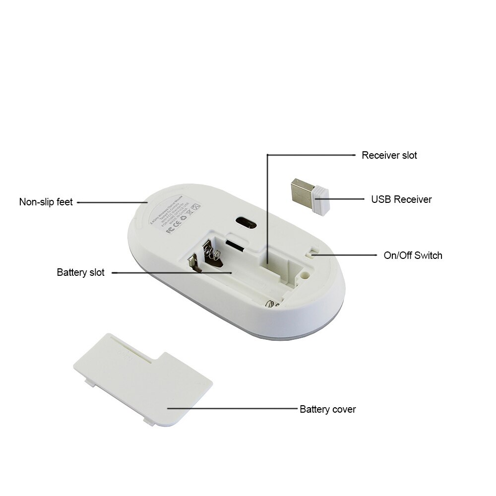 Kabellose, ergonomische, leise optische usb-maus mit 1200 dpi, handballenauflage für notebooks und laptops