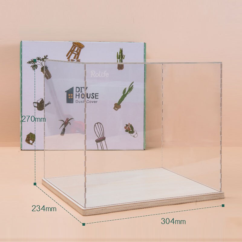 Robotime Acrylic Dust Cover Transparent Waterproof Case for Dollhouse Music box