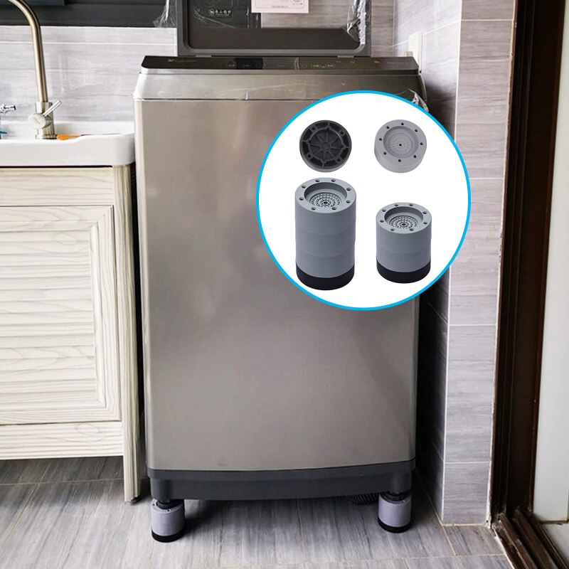 4Pcs Washing Machine Anti-Vibration Feet Heavy Duty Washer Dryer Pad Furniture Non Slip Raise Height Feet Floor Protectors Mat
