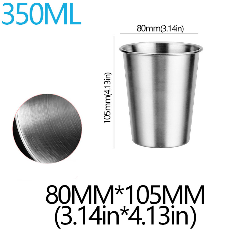 350/500ml Stainless Steel Cups Household Office Bar Kitchen Drinks Coffee Tumbler Tea Drinking Beer Mug Metal Travel Drink Cup: black