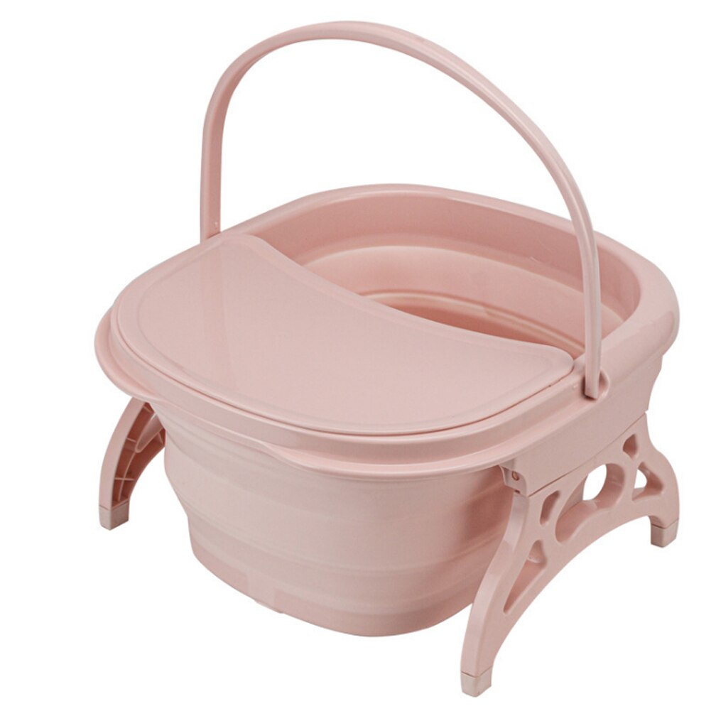 Foot Soaking Bath Basin, Portable Foldable Foot Bath Tub Bucket, Feet Soaking Tub, Spa Bubbling Massage Wheel Bath-Tub: Pink