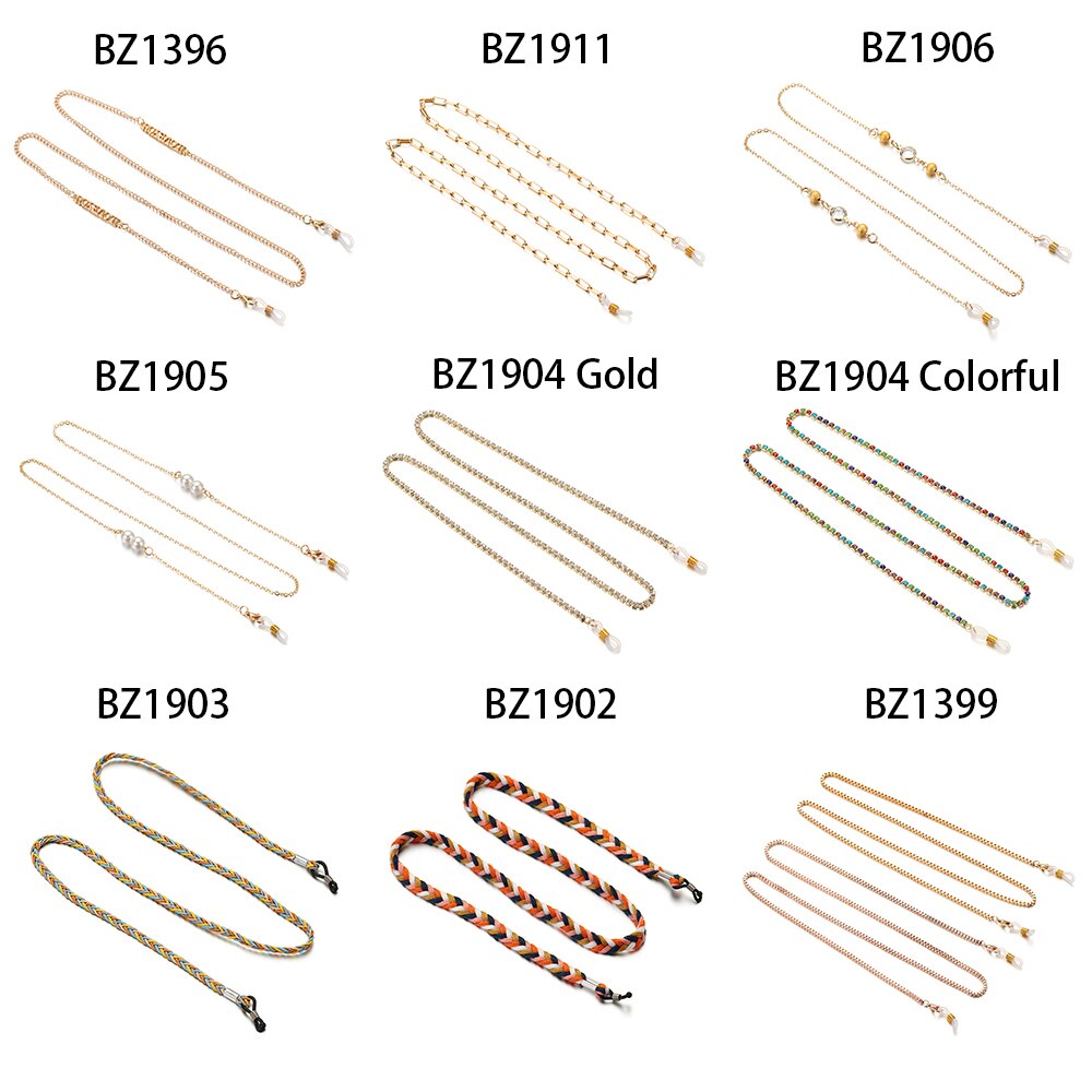 Reading Glasses Chain for Women Metal Sunglasses Cords Beaded Eyeglass Lanyard Hold Straps Eyewear Retainer