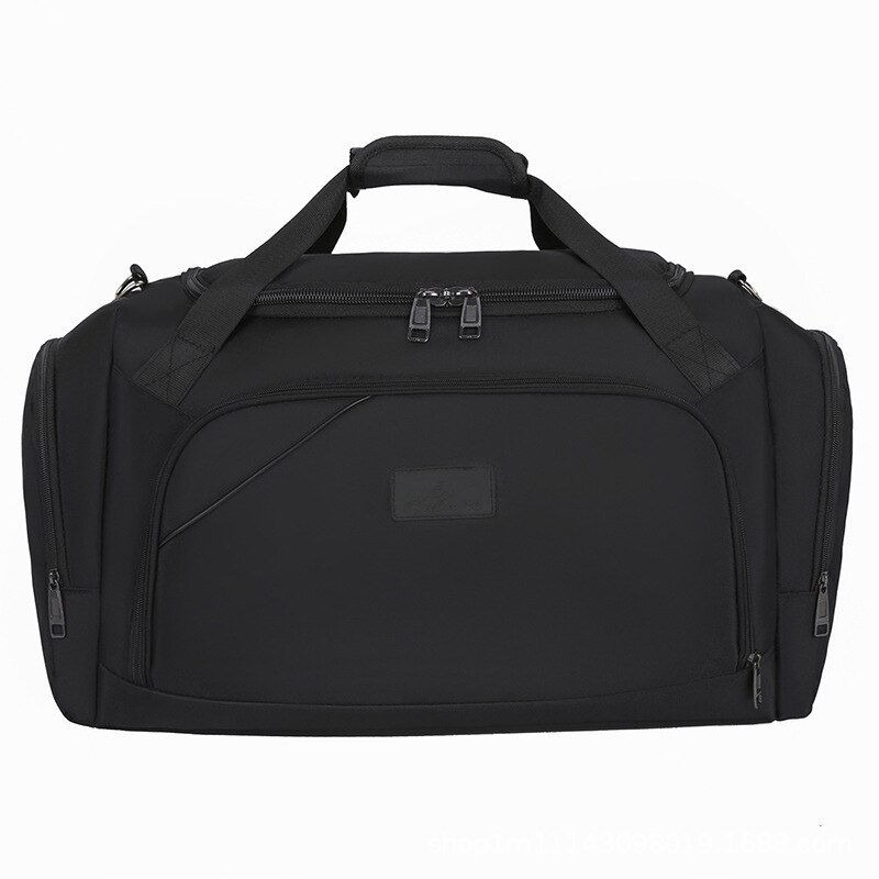 Unisex Reistas Grote Capaciteit Draagbare Handtassen Nylon Schoudertassen Casual Duffel Effen Bagage Tassen Sporttas XA415F: Black