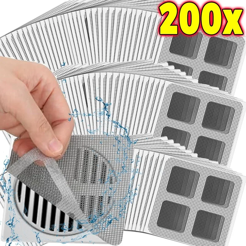 Couvercle de vidange de douche jetable, attrape-cheveux, filtre Anti-blocage, couvercle de vidange de sol en maille, autocollants de filtre de douche de cuisine et de salle de bains