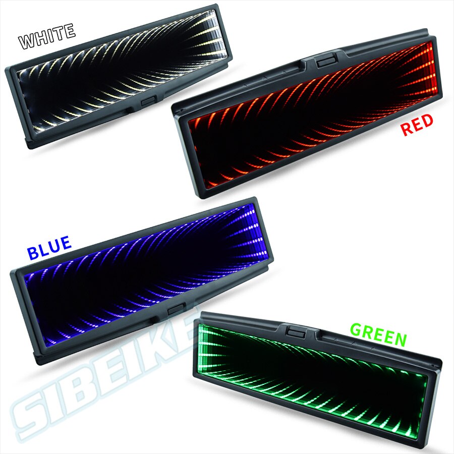 3D Style Universal Car Infinity Galaxy bottomless endless RGB LED CLIP ON Rearview Mirror