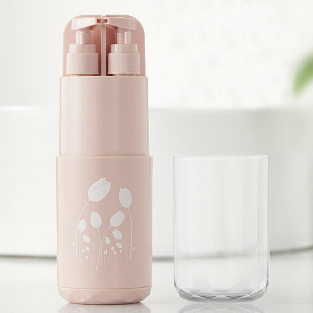 Travel Wash Cup Portable Toiletries Storage Box For Outdoor Bathroom Tumblers Supplie Set: Pink