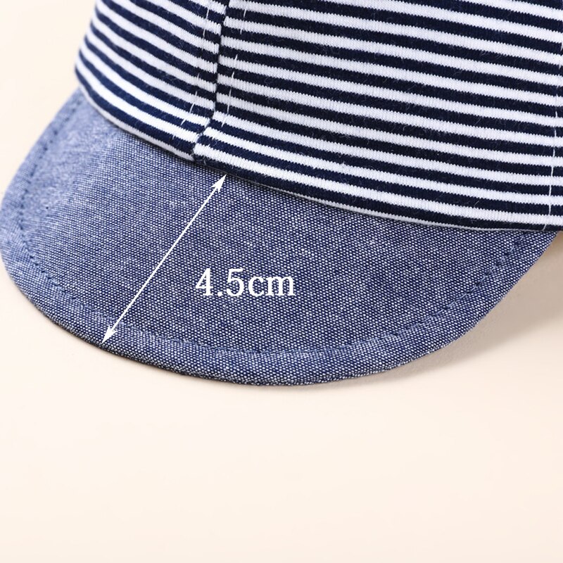 Barnelue om våren bomull låve stripe lue takrenne baby jenter baby pentagram utendørs sport skyggelapper  tg0118