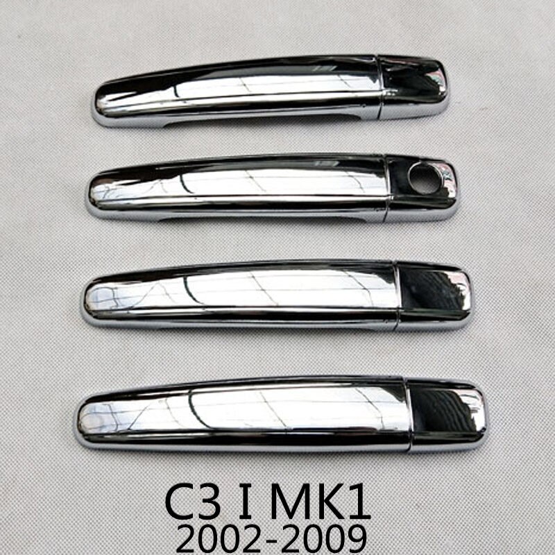 Mallille citroen  c3 1 i 2 ii mk1 mk2 lisävarusteet ovenkahvan suojus muovi kromi: C3 mk1
