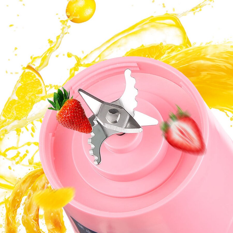 Mini bærbar elektrisk blender frugtjuicer 6 blade 380ml mixer smoothie maker blender maskine usb genopladelig frugt kop dråbe