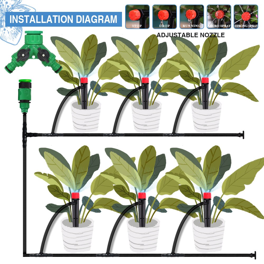 1/4 "schlauch Tropf Bewässerung System 360 Grad Einstellbar 8 See Sprinkler Bausatz Garten Bewässerung Einsetzen Boden Mikro fließen Tropf