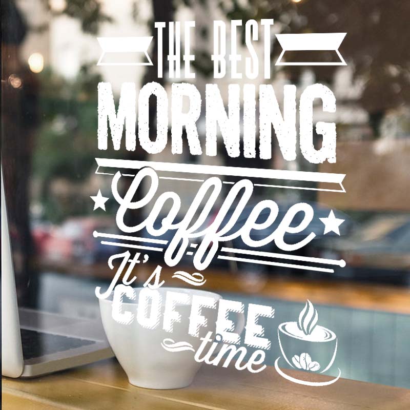 Coffee Shop Sign Goods Premium Goods Logo Cafe Decor Highest Wall Cup Decal Sticker Vinyl