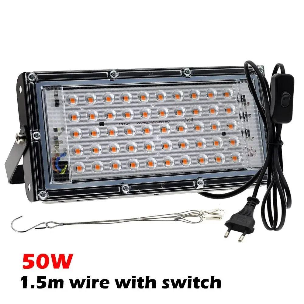 Lámpara de planta de espectro completo, luz Led para cultivo de interiores, 50W, 100W, 200W, 300W, luz Led para cultivo hidropónico, fitoamplificador de flores vegetales: Rojo