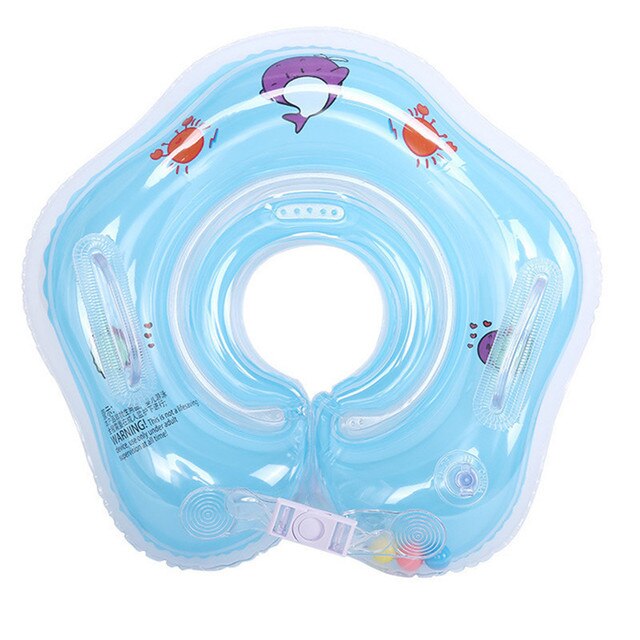Baby Zwembad Accessoires Veiligheid Nek Ring Opblaasbare Baby Float Cirkel Buis Peuter Bad Accessoires Baby Shower: Blue