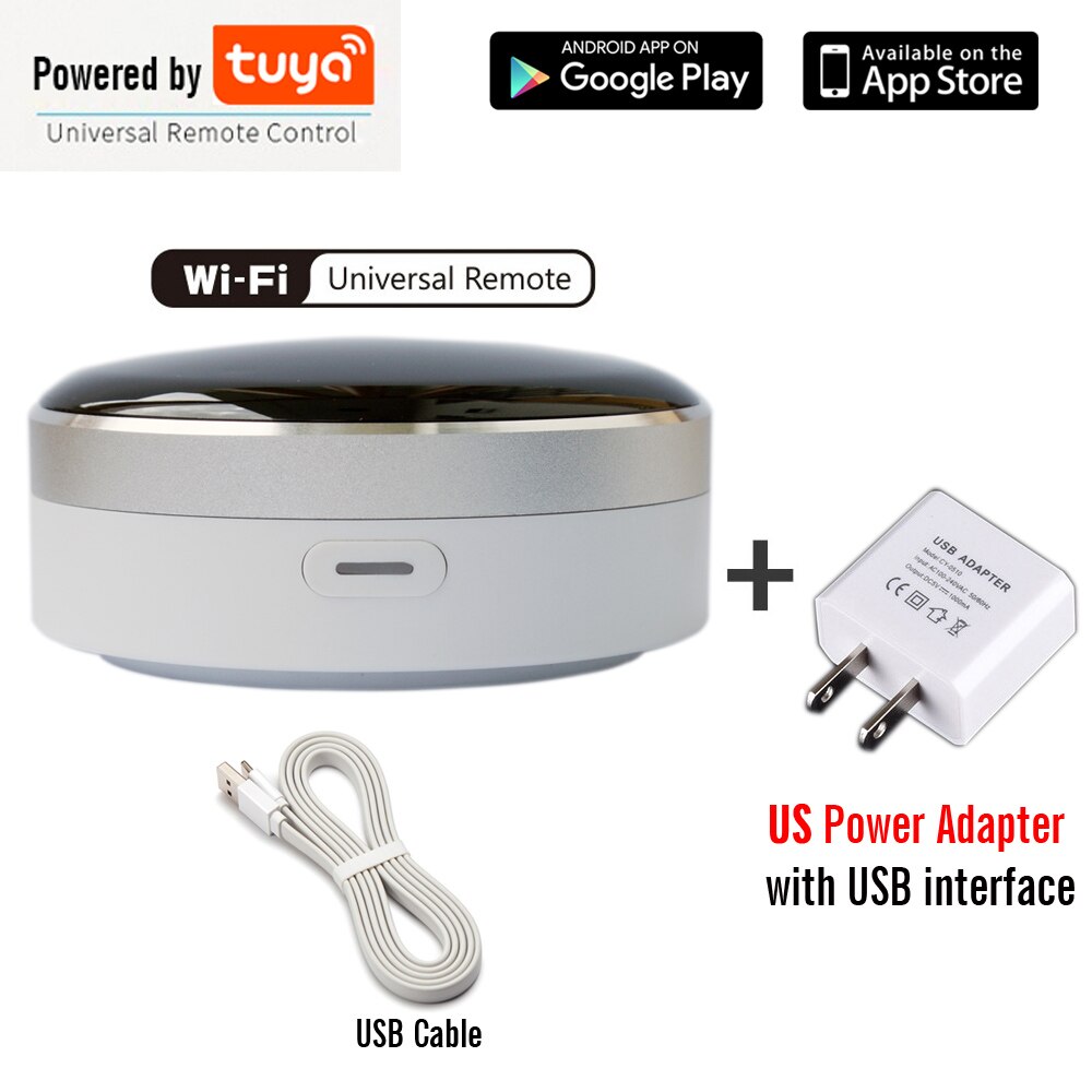 Tuya Smart Home Automation Universal IR Remote Control WiFi + Infrared Controller Switch Google Home Alexa Siri Voice Control: Plus US adapter