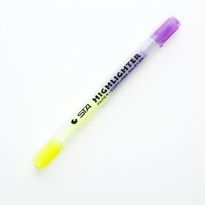 6 stk/parti 2 farver dobbeltspids highlighter gør-det-selv tuschpenne til skole bullet journal forsyninger skrivetegning tusch: B-sta -3130a